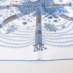Hermès Carré 90 "Chemins de Corail" Silk handkerchief in Blue