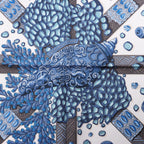 Hermès Carré 90 "Chemins de Corail" Silk handkerchief in Blue