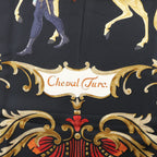 Hermès Carré 90 "Cheval Turc" Silk handkerchief in Black