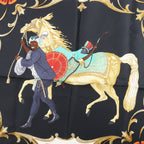 Hermès Carré 90 "Cheval Turc" Silk handkerchief in Black