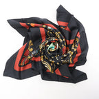 Hermès Carré 90 "Cheval Turc" Silk handkerchief in Black