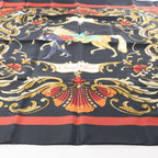 Hermès Carré 90 "Cheval Turc" Silk handkerchief in Black