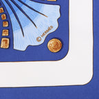 Hermès Carré 90 "Cheval Turc" Silk handkerchief in Blue