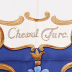 Hermès Carré 90 "Cheval Turc" Silk handkerchief in Blue