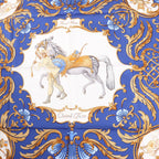 Hermès Carré 90 "Cheval Turc" Silk handkerchief in Blue