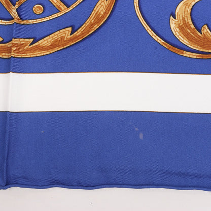 Hermès Carré 90 "Cheval Turc" Silk handkerchief in Blue