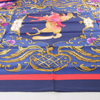 Hermès Carré 90 "Cheval Turc" Silk handkerchief in Navy Blue