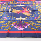 Hermès Carré 90 "Cheval Turc" Silk handkerchief in Navy Blue