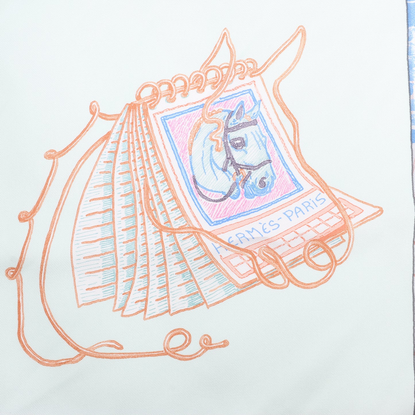Hermès Carré 90 "Chevaloscope Neon" Silk handkerchief in Green