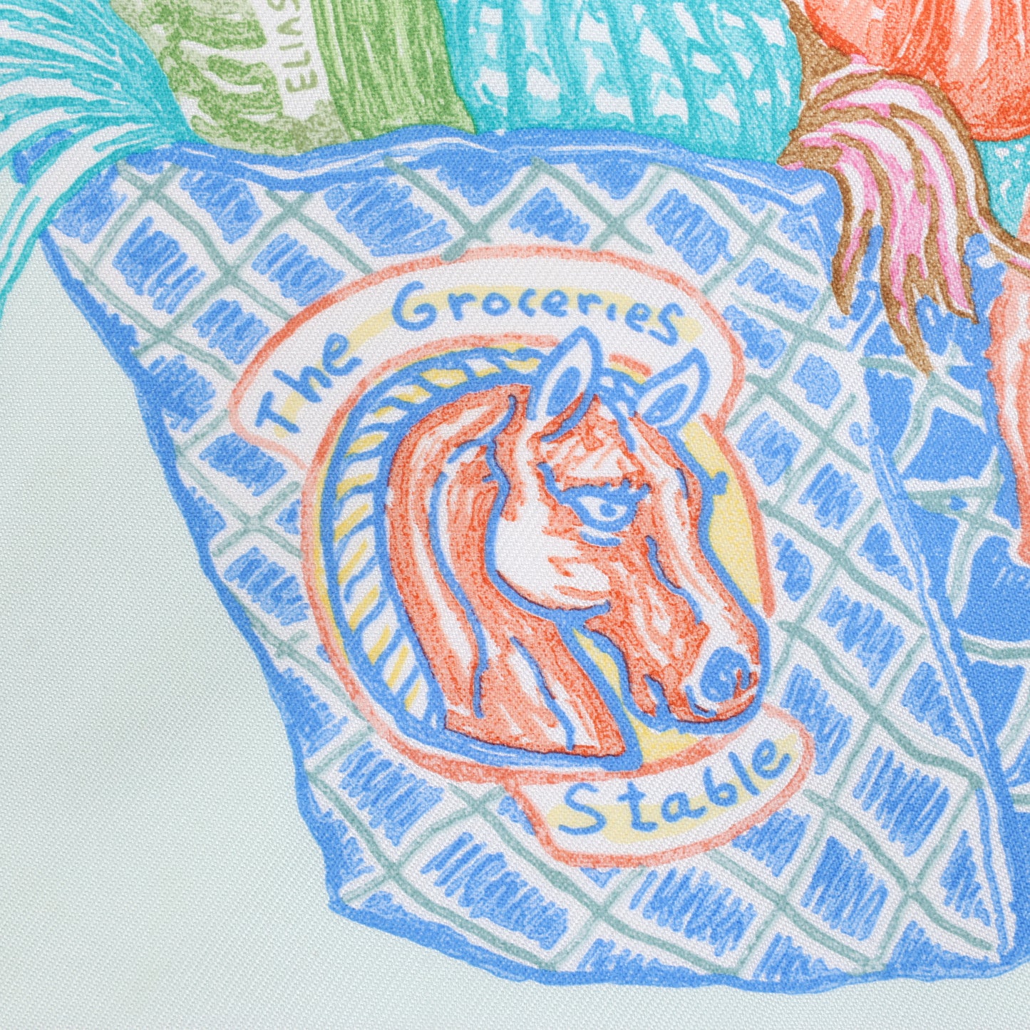 Hermès Carré 90 "Chevaloscope Neon" Silk handkerchief in Green