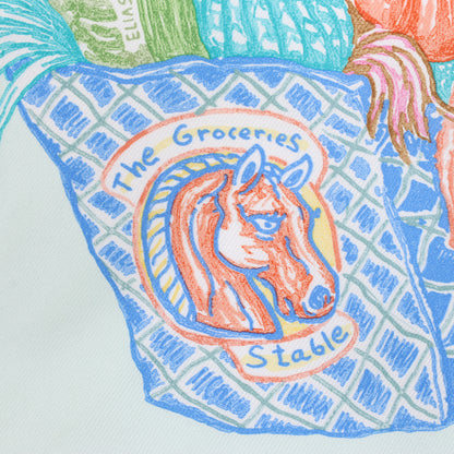 Hermès Carré 90 "Chevaloscope Neon" Silk handkerchief in Green
