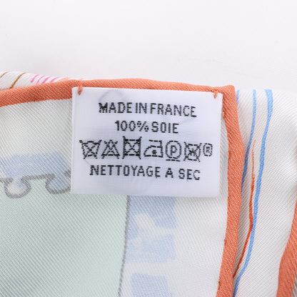 Hermès Carré 90 "Chevaloscope Neon" Silk handkerchief in Green