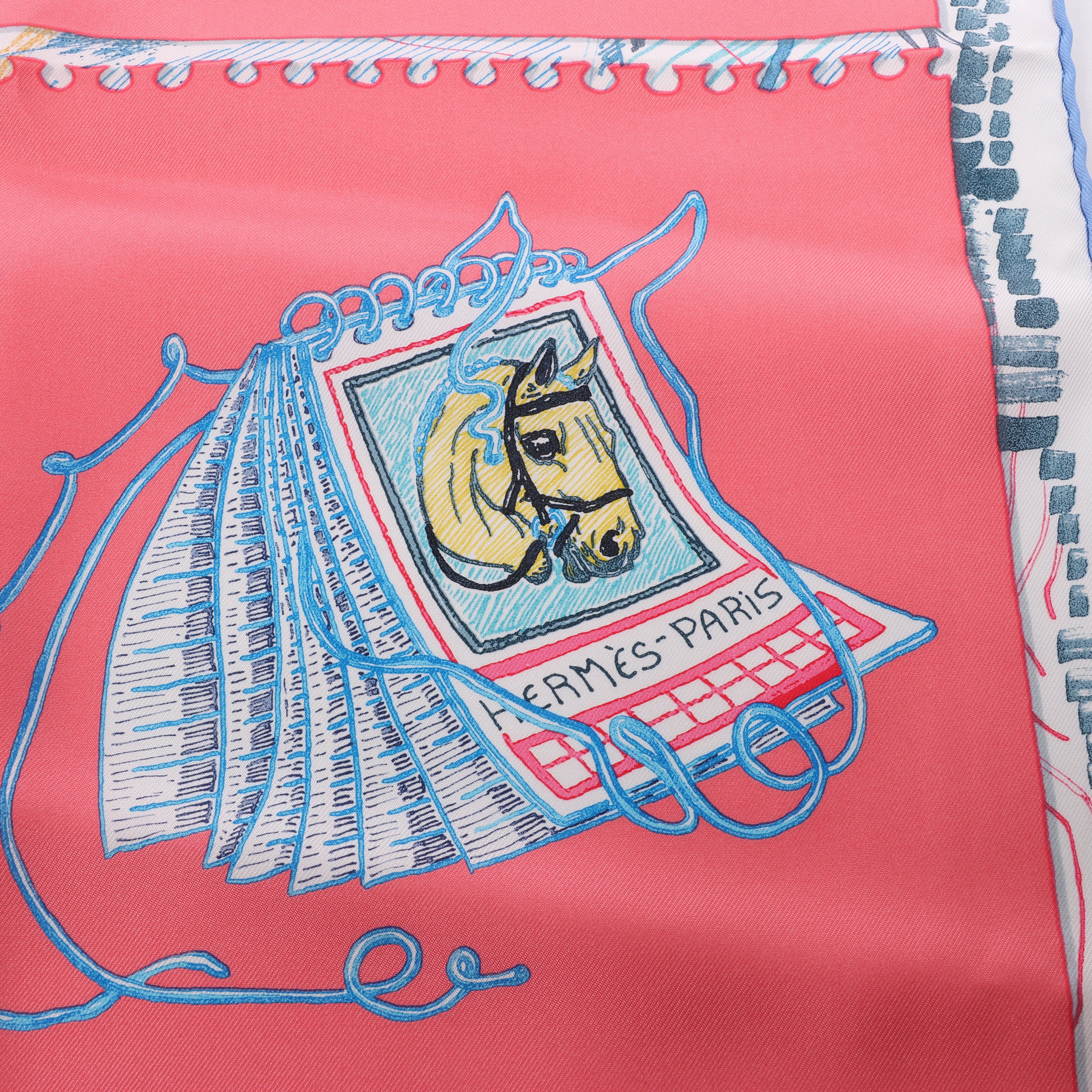 Hermès Carré 90 "Chevaloscope" Silk Scarf in Pink