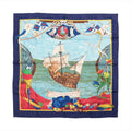 Hermès Carré 90 "Christoffer Columbus decouvre l'Amerique" Silk handkerchief in Blue