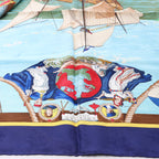 Hermès Carré 90 "Christoffer Columbus decouvre l'Amerique" Silk handkerchief in Blue