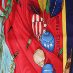 Hermès Carré 90 "Christoffer Columbus decouvre l'Amerique" Silk handkerchief in Blue