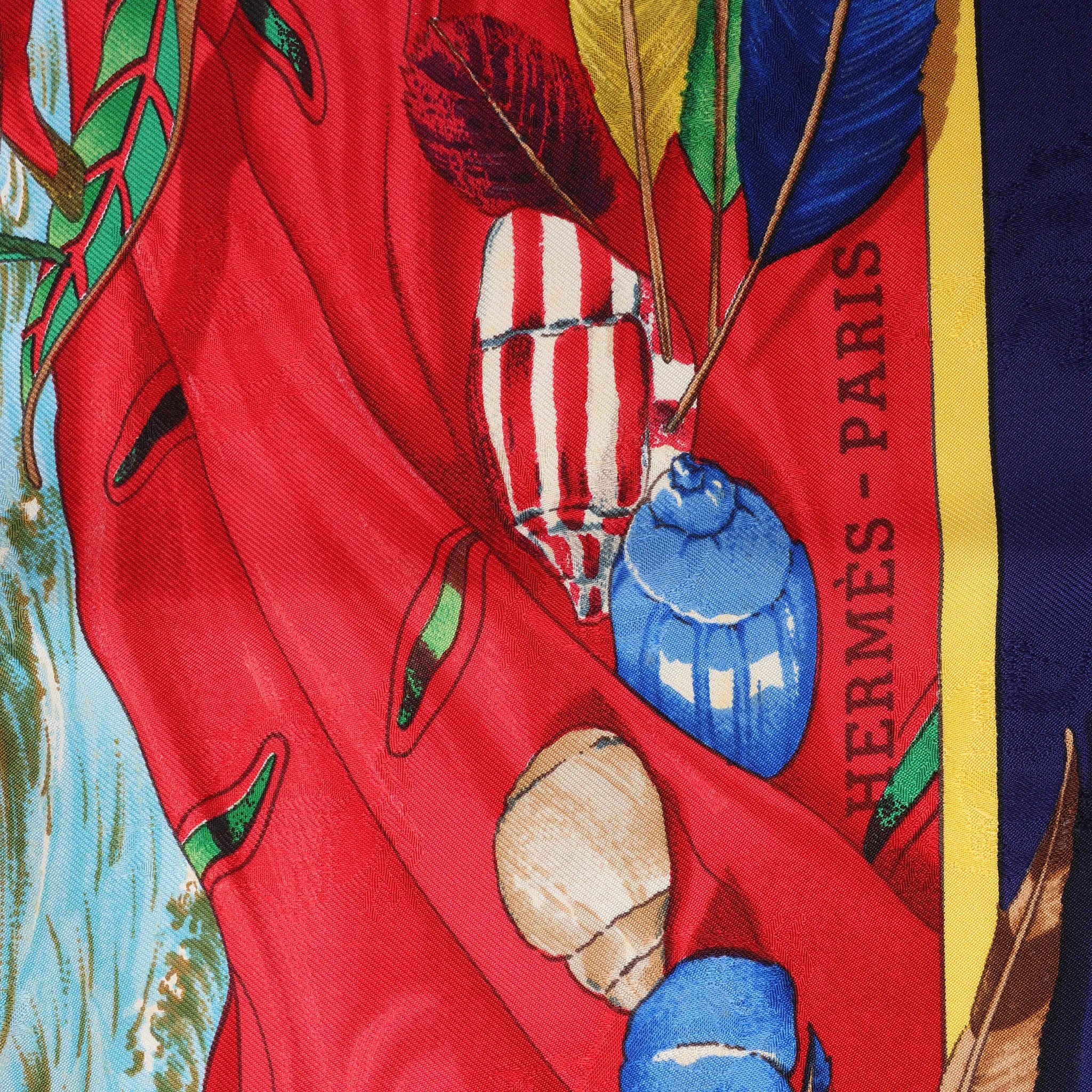 Hermès Carré 90 "Christoffer Columbus decouvre l'Amerique" Silk handkerchief in Blue