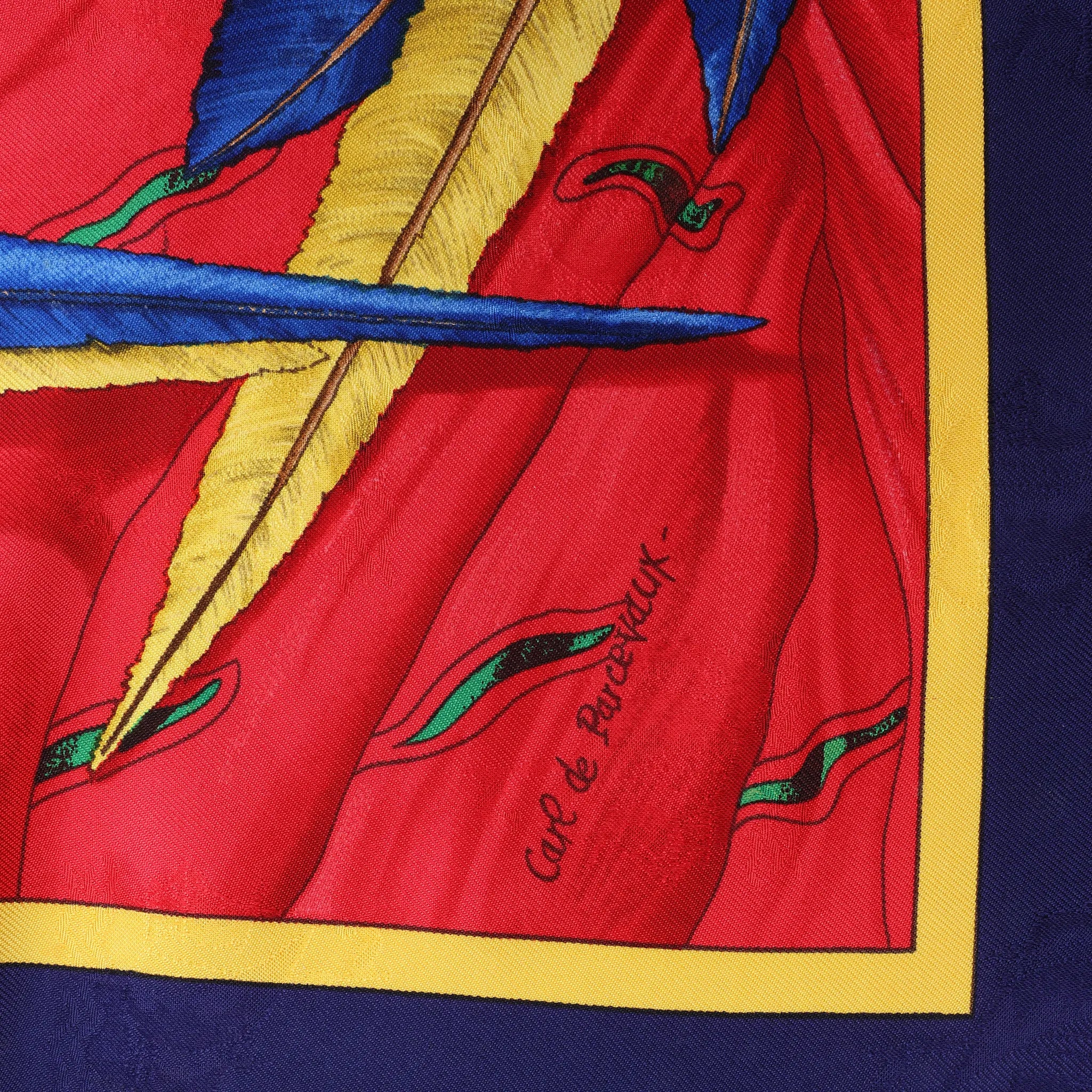 Hermès Carré 90 "Christoffer Columbus decouvre l'Amerique" Silk handkerchief in Blue