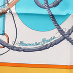 Hermès Carré 90 "Clic Clac" Scarf Silk in Blue x Yellow