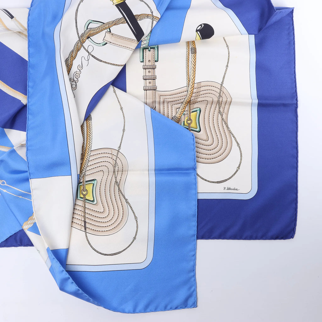Hermès Carré 90 "Clic Clac" Silk handkerchief in Blue