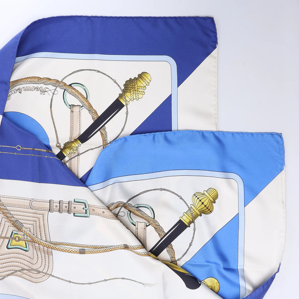 Hermès Carré 90 "Clic Clac" Silk handkerchief in Blue