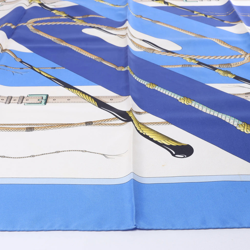 Hermès Carré 90 "Clic Clac" Silk handkerchief in Blue