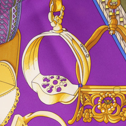Hermès Carré 90 "Concours d'etriers Etelier" Silk handkerchief in Purple