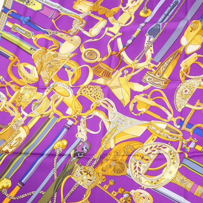 Hermès Carré 90 "Concours d'etriers Etelier" Silk handkerchief in Purple