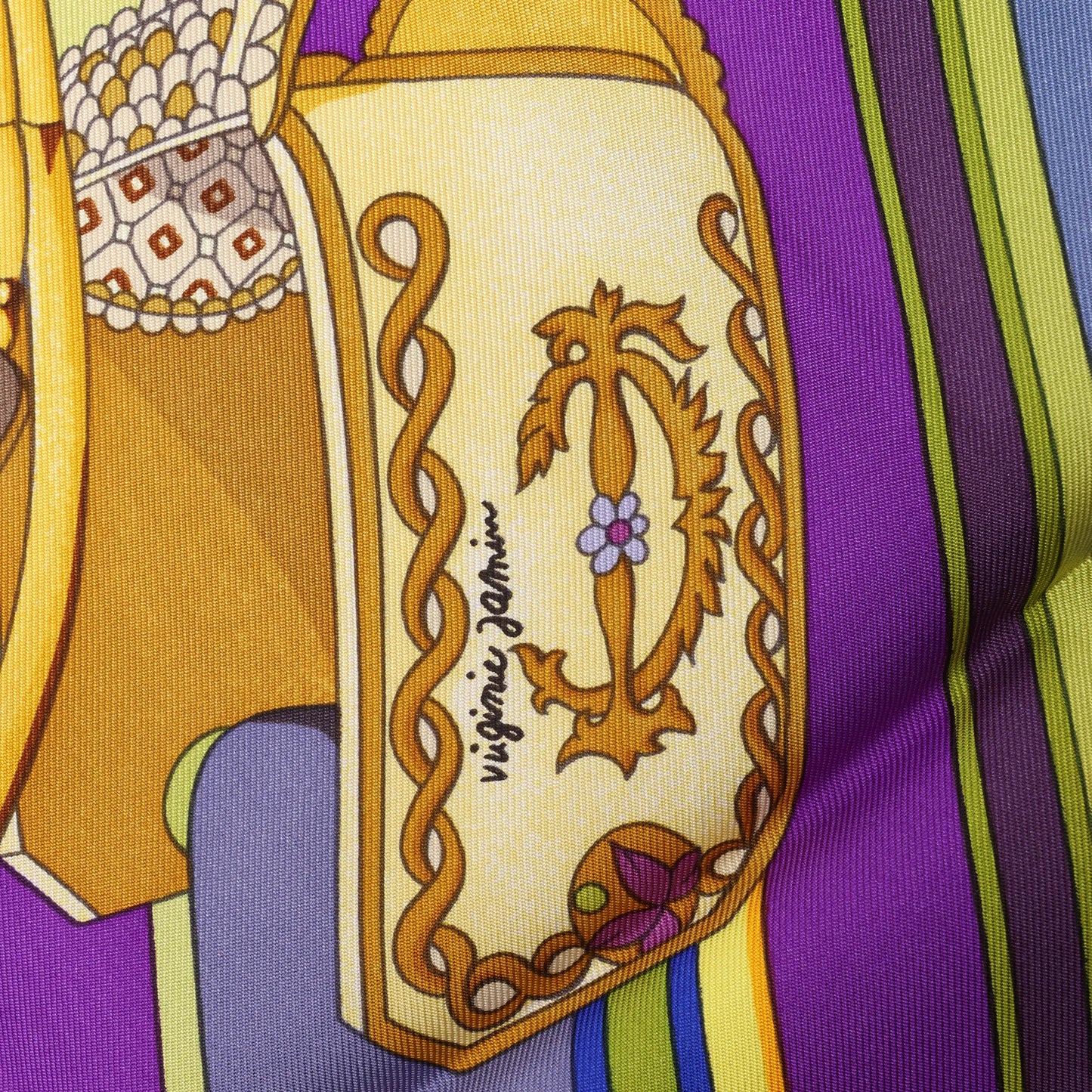 Hermès Carré 90 "Concours d'etriers Etelier" Silk handkerchief in Purple