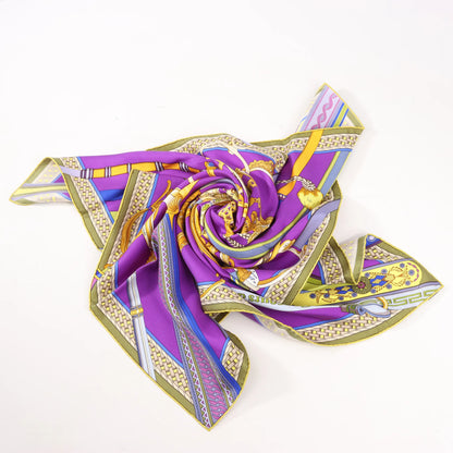 Hermès Carré 90 "Concours d'etriers Etelier" Silk handkerchief in Purple