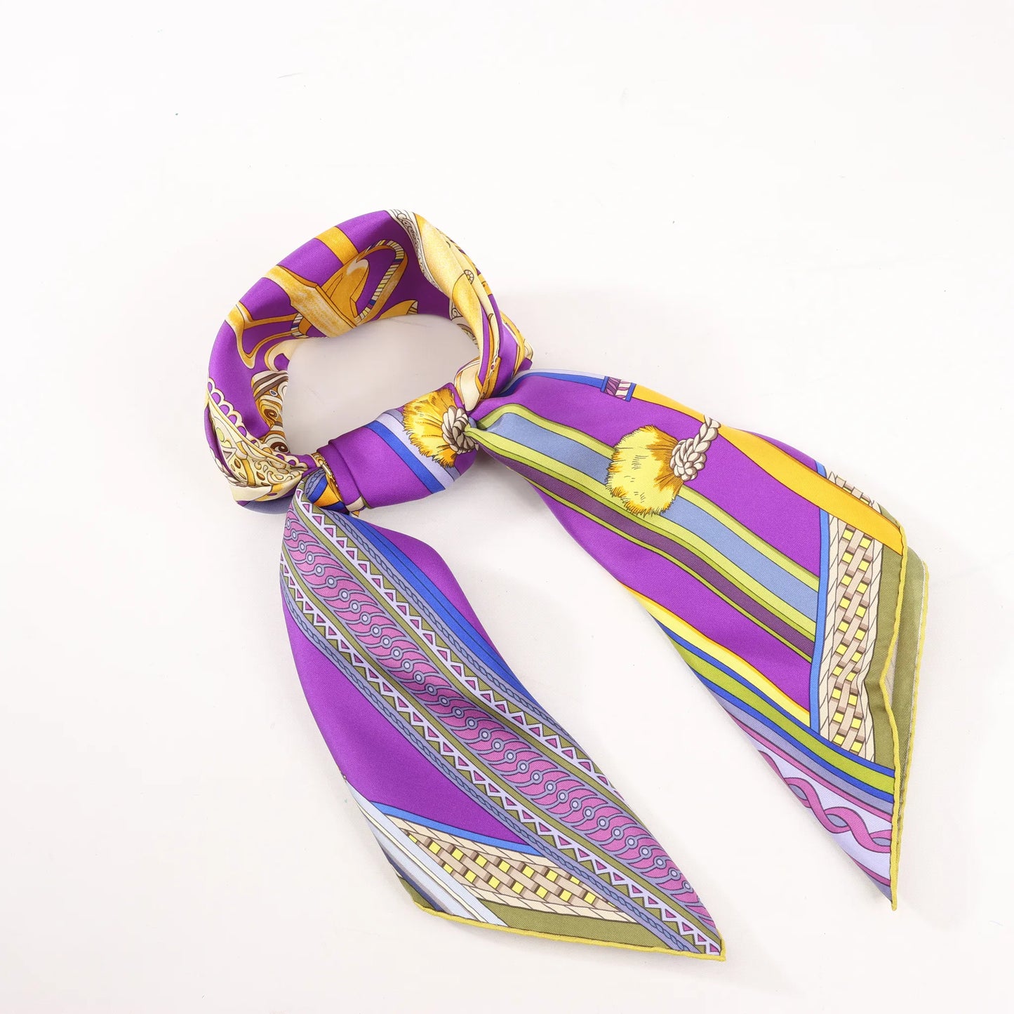 Hermès Carré 90 "Concours d'etriers Etelier" Silk handkerchief in Purple