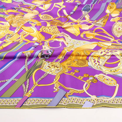 Hermès Carré 90 "Concours d'etriers Etelier" Silk handkerchief in Purple
