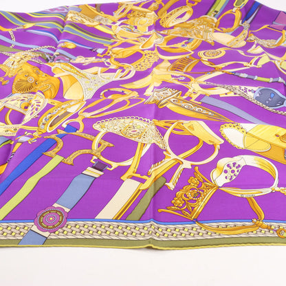 Hermès Carré 90 "Concours d'etriers Etelier" Silk handkerchief in Purple