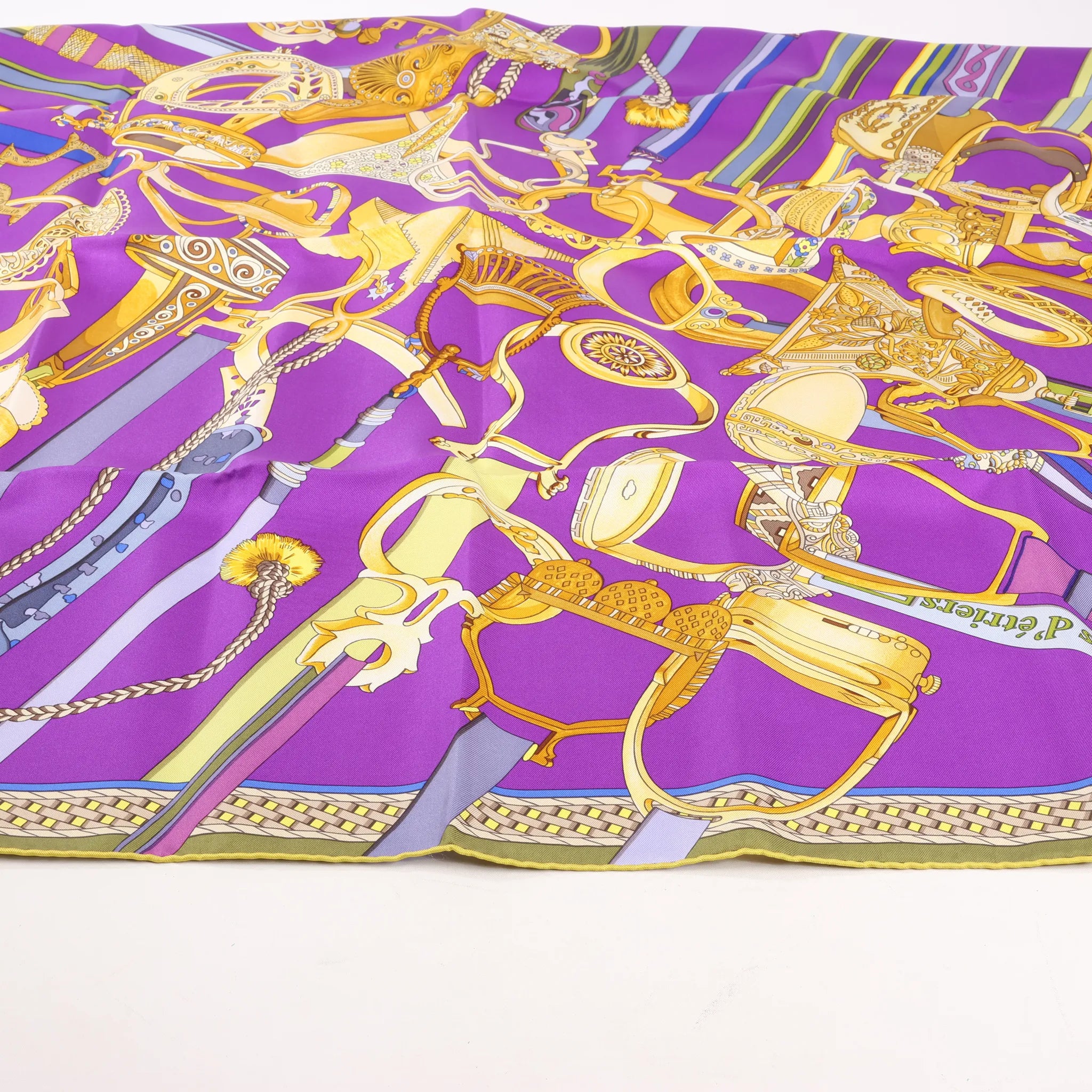 Hermès Carré 90 "Concours d'etriers Etelier" Silk handkerchief in Purple