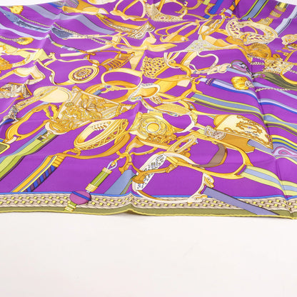 Hermès Carré 90 "Concours d'etriers Etelier" Silk handkerchief in Purple