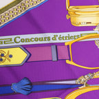 Hermès Carré 90 "Concours d'etriers Etelier" Silk handkerchief in Purple