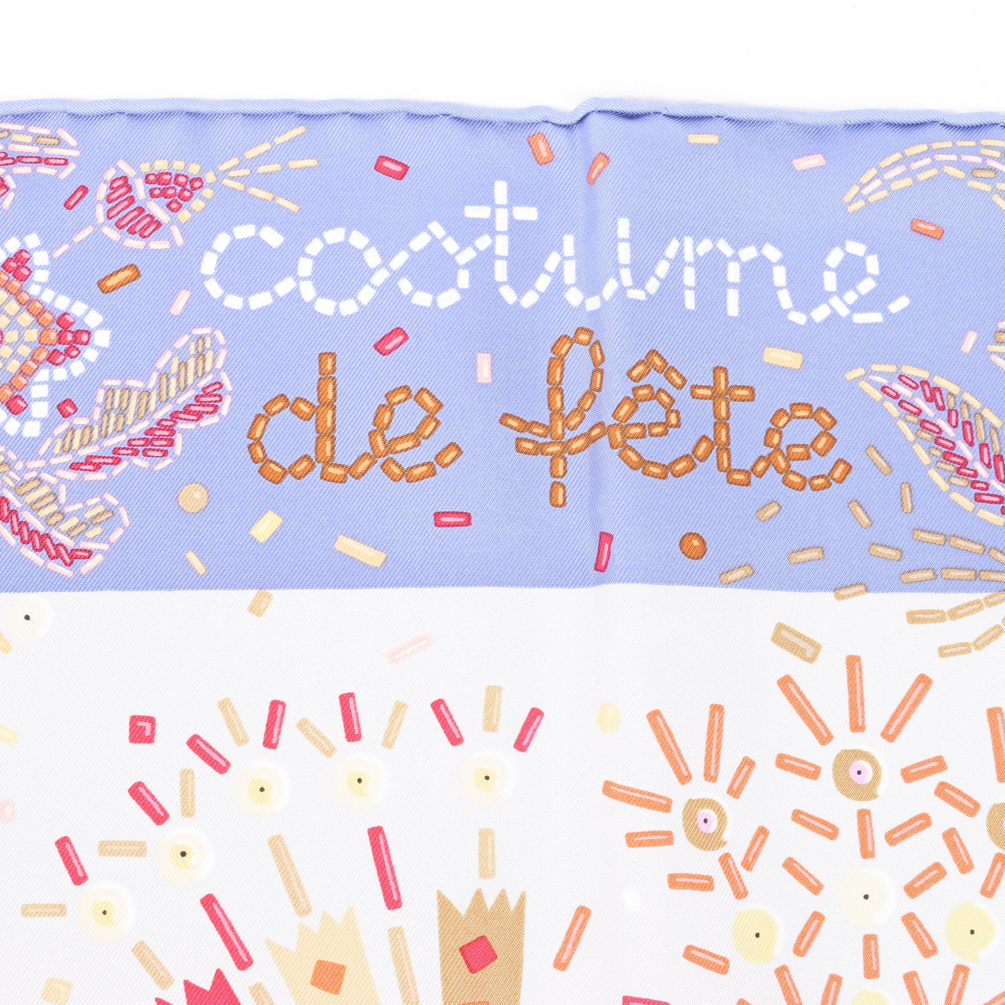 Hermès Carré 90 "Costume de Fete" 100% Silk Scarf in Purple