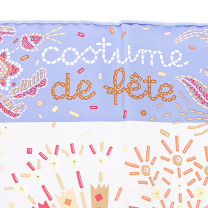 Hermès Carré 90 „Costume de Fete“ Schal aus 100 % Seide in Lila