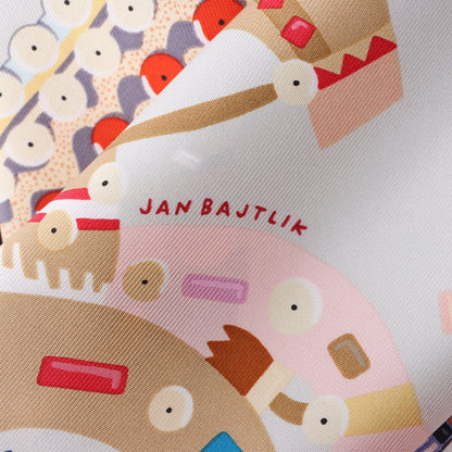 Hermès Carré 90 „Costume de Fete“ Schal aus 100 % Seide in Lila