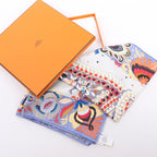 Hermès Carré 90 "Costume de Fete" 100% Silk Scarf in Purple