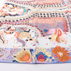 Hermès Carré 90 "Costume de Fete" 100% Silk Scarf in Purple
