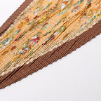 Hermès Carré 90 "Couvee D Hermes" Double Pleated Silk handkerchief in Brown