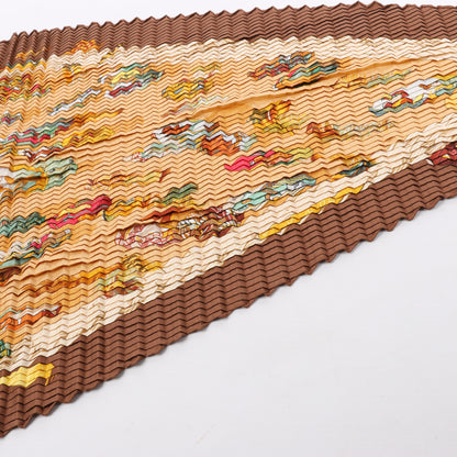 Hermès Carré 90 "Couvee D Hermes" Double Pleated Silk handkerchief in Brown