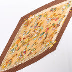 Hermès Carré 90 "Couvee D Hermes" Double Pleated Silk handkerchief in Brown