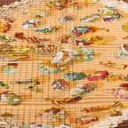 Hermès Carré 90 "Couvee D Hermes" Double Pleated Silk handkerchief in Brown