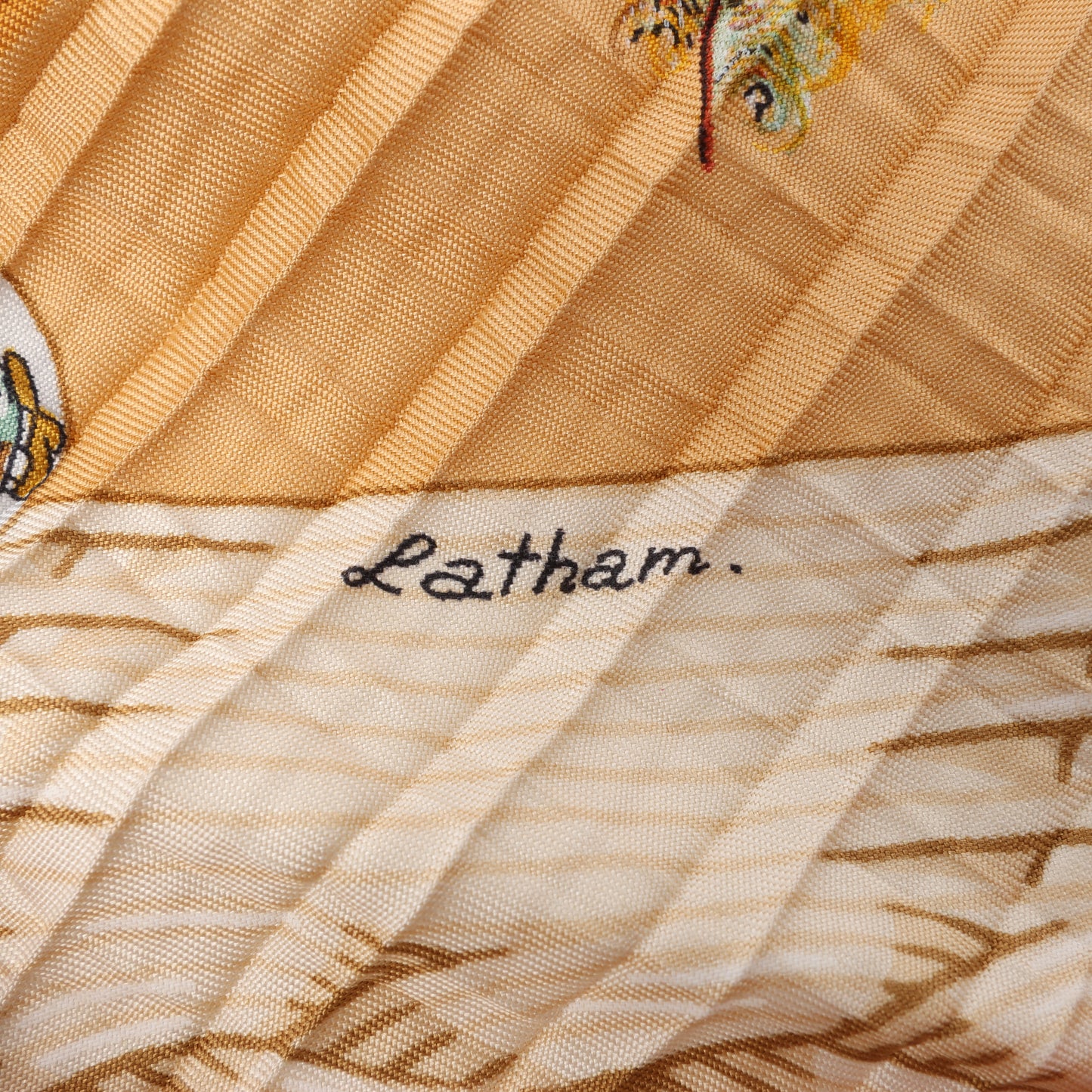 Hermès Carré 90 "Couvee D Hermes" Double Pleated Silk handkerchief in Brown