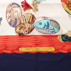 Hermès Carré 90 "Couvee d'Hermes" Silk handkerchief in Navy Blue x Red