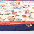 Hermès Carré 90 "Couvee d'Hermes" Silk handkerchief in Navy Blue x Red
