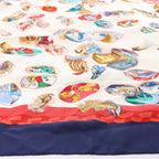 Hermès Carré 90 "Couvee d'Hermes" Silk handkerchief in Navy Blue x Red