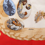 Hermès Carré 90 "Couvee d'Hermes" Silk handkerchief in Red
